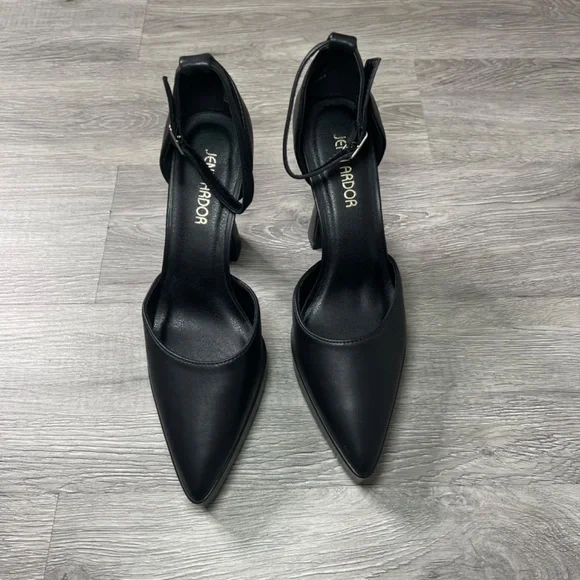 Jenn Ardor Pointed Toe Platform Block High Heels with Ankle Strap, Black - 6.5 - Picture 5 of 13